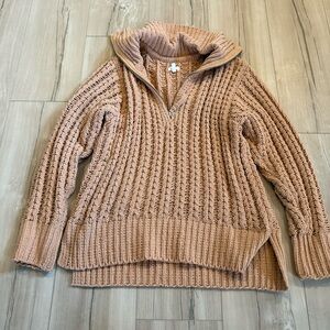 Aerie Cable Car Quarter Zip Sweater